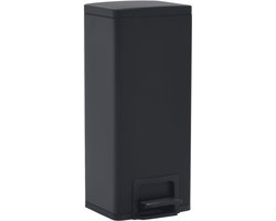 vidaXL - Pedaalemmer - met - anti-vingerafdruk - 30 - L - RVS - zwart