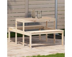 vidaXL Picknicktafel - Grenenhout - 110x134x75 cm