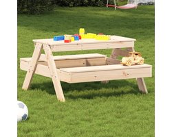 vidaXL Picknicktafel Kinderen 88x97x52 cm Grenenhout
