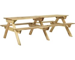vidaXL - Picknicktafel - met - banken - 220x122x72 - cm - geïmpregneerd - grenenhout