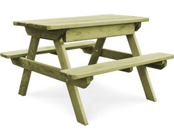 vidaXL - Picknicktafel - met - banken - 90x90x58 - cm - geïmpregneerd - grenenhout
