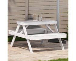 vidaXL Picknicktafel - Wit - 105x134x75 cm