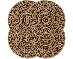 vidaXL - Placemats - 4 - st - rond - 38 - cm - jute - donkerbruin
