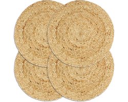 vidaXL - Placemats - 4 - st - rond - 38 - cm - jute - natuurlijk