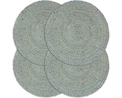 vidaXL - Placemats - 4 - st - rond - 38 - cm - jute - olijfgroen