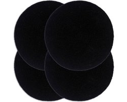 vidaXL - Placemats - 4 - st - rond - 38 - cm - katoen - effen - zwart