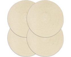 vidaXL - Placemats - 4 - st - rond - 38 - cm - katoen - natuurlijk