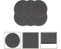 vidaXL Placematten - Tafeldekken - Placemats 6 st rond 38 cm katoen effen donkergrijs - Eetkameraccessoires - Katoenen Placemats - Grijze Placemats