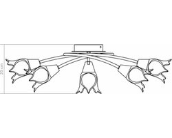 vidaXL Plafondlamp met glazen tulpvormige kappen 5xE14 transparant