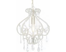 vidaXL Plafondlamp met kralen rond E14 wit