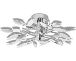 vidaXL Plafondlamp met kristal bladeren 3xE14 acryl wit en transparant