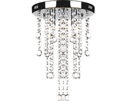 vidaXL - Plafondlamp - met - kristalkralen - metaal - wit