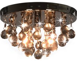 vidaXL Plafondlamp met smoky kralen rond G9 zwart
