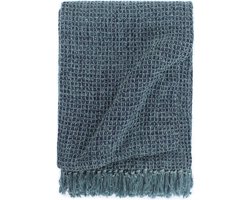 vidaXL - Plaid - 220x250 - cm - katoen - indigo-blauw