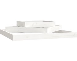 vidaXL - Plantenbak - 112x112x27 - cm - massief - grenenhout - wit