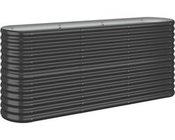 vidaXL - Plantenbak - 152x40x68 - cm - gegalvaniseerd - staal - antracietkleurig