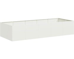 vidaXL - Plantenbak - 200x80x40 - cm - staal - wit