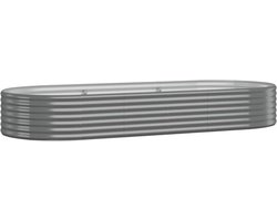 vidaXL - Plantenbak - 249x100x36 - cm - gegalvaniseerd - staal - grijs