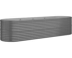 vidaXL - Plantenbak - 296x80x68 - cm - gegalvaniseerd - staal - grijs