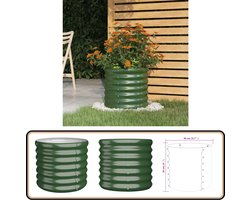 vidaXL Plantenbak - 40x40x36 cm - Groen - Staal Plantenbak - Groene Plantenbak - Metalen Plantenbak - Tuinaccessoires - Balkondecoratie