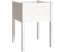 vidaXL - Plantenbak - 50x50x70 - cm - massief - grenenhout - wit