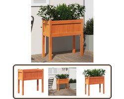 vidaXL Plantenbak - 70x31x70 cm - Grenenhout - Wasbruin Plantenbak - Plantenbakken - Bloempot - Bloembak