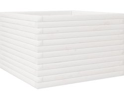 vidaXL - Plantenbak - 70x70x45,5 - cm - massief - grenenhout - wit