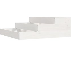 vidaXL - Plantenbak - 78x78x27 - cm - massief - grenenhout - wit