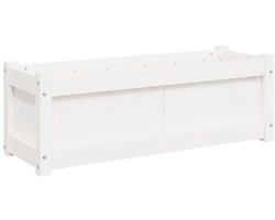 vidaXL - Plantenbak - 90x31x31 - cm - massief - grenenhout - wit