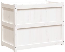 vidaXL - Plantenbak - 90x50x70 - cm - massief - grenenhout - wit