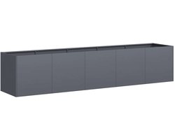 vidaXL - Plantenbak - Antraciet - 200x40x40 - cm - Koudgewalst - Staal