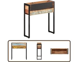 vidaXL Plantenbak - Massief gerecycled hout - 60x20x68 cm Houten Plantenbak - Plantenbak - Buitenplantenbak - Tuinaccessoires - Herbruikbaar Materiaal
