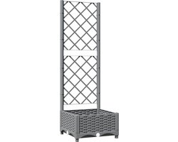 vidaXL - Plantenbak - met - latwerk - 40x40x121,5 - cm - polypropeen