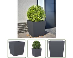 vidaXL Plantenbak Metaal - Tuinplantenbakken - Plantenbak 50x50x50 cm staal antracietkleurig - Antraciet Plantenbak - Stevige Plantenbak - Outdoor Plantenbak