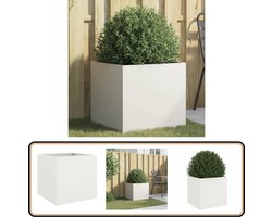 vidaXL Plantenbak - Staal - Wit - 49x47x46 cm Plantenbak - Plantenbakken - Bloempot - Planten Bak