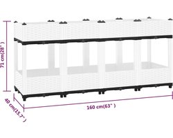 vidaXL Plantenbak - Tuinbakken - Plantenbak verhoogd 160x40x71 cm polypropeen - Raised Garden Bed - Polypropyleen Bak - Outdoor Decor