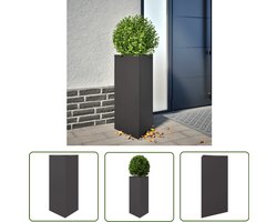 vidaXL Plantenbak - Tuindecoratie - Plantenbak driehoek 40x34,5x70 cm staal zwart - Metalen Plantenbak - Driehkoog Plantenbak - Zwarte Plantenbak