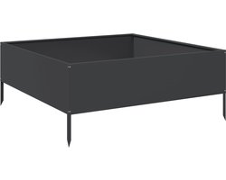 vidaXL - Plantenbak - verhoogd - 100x100x25 - cm - staal - zwart