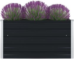 vidaXL - Plantenbak - verhoogd - 100x100x45cm - gegalvaniseerd - staal - antraciet