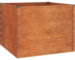 vidaXL - Plantenbak - verhoogd - 100x100x77 - cm - cortenstaal - roestig