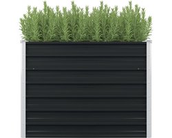 vidaXL - Plantenbak - verhoogd - 100x100x77cm - gegalvaniseerd - staal - antraciet