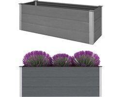 vidaXL - Plantenbak - verhoogd - 150x50x54 - cm - HKC - grijs