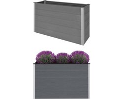 vidaXL - Plantenbak - verhoogd - 150x50x91 - cm - HKC - grijs