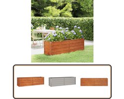 vidaXL Plantenbak Verhoogd - 160x40x45 cm - Cortenstaal Plantenbak - Cortenstaal - Tuindecoratie - Buitenkamer - Balkontuinen