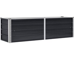vidaXL - Plantenbak - verhoogd - 160x40x45 - cm - gegalvaniseerd - staal - antraciet