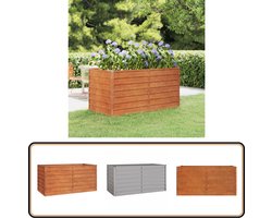 vidaXL Plantenbak Verhoogd - 160x80x77 cm - Cortenstaal Plantenbak - Cortenstaal - Tuindecoratie - Buitenruimte - Balkon