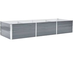 vidaXL - Plantenbak - verhoogd - 240x80x45 - cm - gegalvaniseerd - staal - grijs