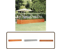 vidaXL Plantenbak Verhoogd - 400x80x45 cm - Cortenstaal Plantenbak - Cortenstaal - Siertuin - Balkondecoratie - Buitenaanleg