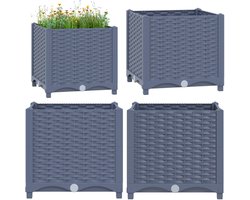 vidaXL Plantenbak verhoogd 40x40x38 cm polypropyleen - Verhoogde Tuinbak - Verhoogde Tuinbakken - Verhoogde Plantenbak - Verhoogde Plantenbakken