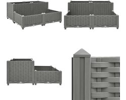 vidaXL Plantenbak verhoogd 80x80x38 cm polypropyleen - Verhoogde Plantenbak - Verhoogde Plantenbakken - Plantenbak - Tuinbak
